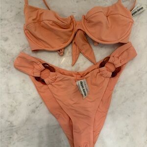 Dippin' Daisy's Coral Bikini with Ring Accents